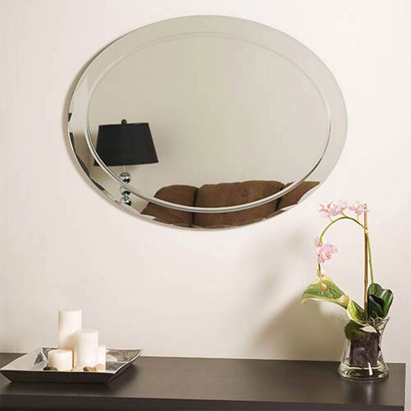 Oval Frameless Mirror with Scallop Edges, image 4
