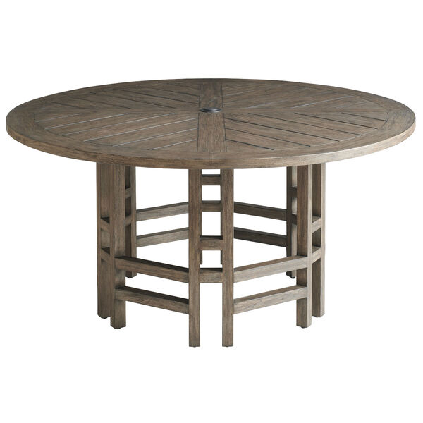 La Jolla Taupe, Gray and Patina Round Dining Table, image 1