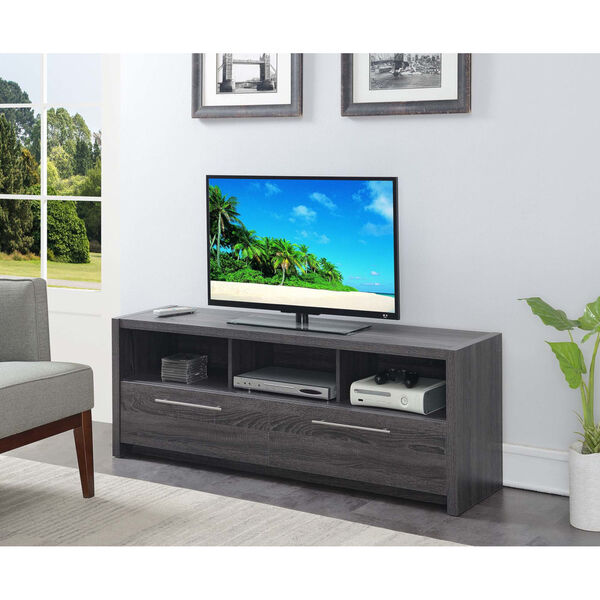 Newport Weathered Gray MDF 60-Inch Marbella TV Stand, image 3