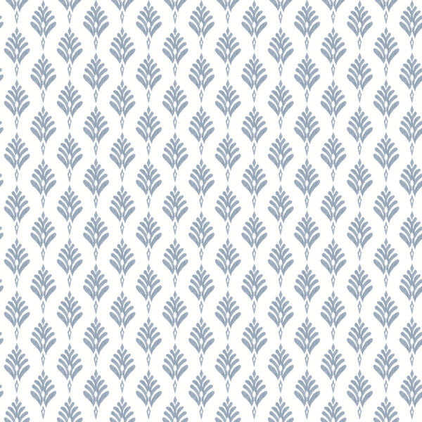 Waters Edge Blue French Scallop Pre Pasted Wallpaper, image 2