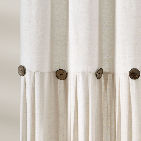 Linen Button Off White 72 x 72 In. Button Single Shower Curtain, image 3