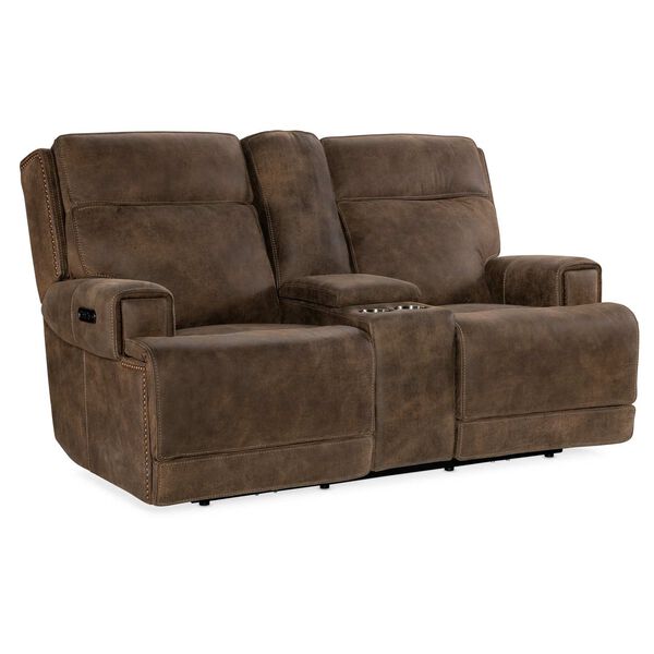 MS Brown Wheeler Power Console Loveseat with Headrest, image 1