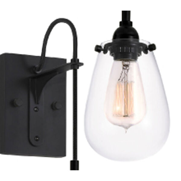 Chelsea Satin Black 5.25-Inch One Light Bath Fixture with Clear Glass, image 5