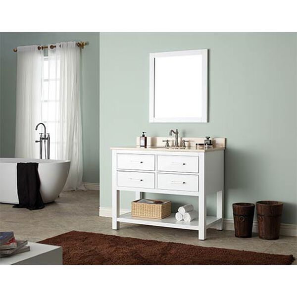 Brooks White 42-Inch Vanity Combo with Galala Beige Marble Top, image 3