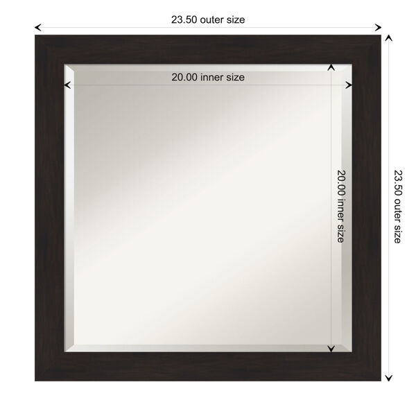 Espresso 24W X 24H-Inch Bathroom Vanity Wall Mirror, image 6