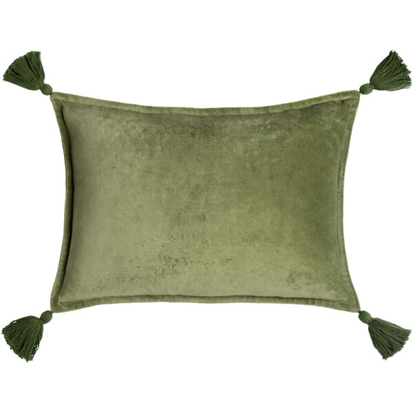 Cotton Velvet Grass Green 13-Inch Pillow, image 1