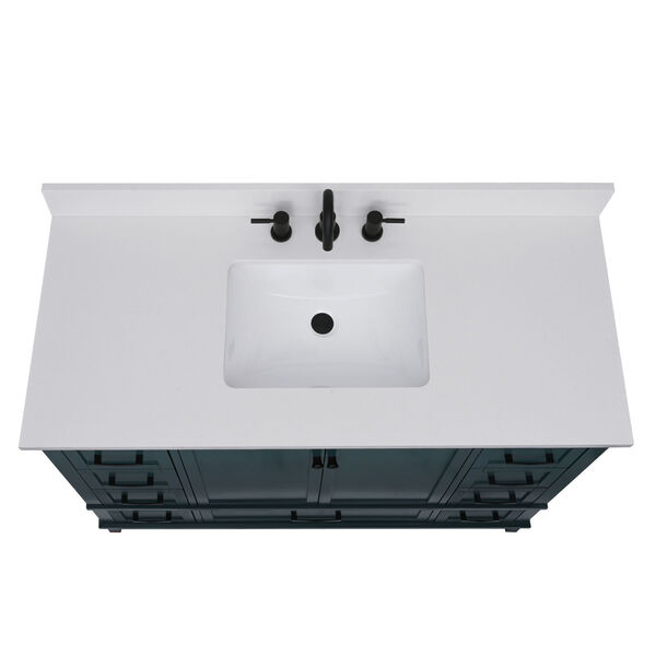 Lotte Radianz Everest White 49-Inch Vanity Top with Rectangular Sink, image 4