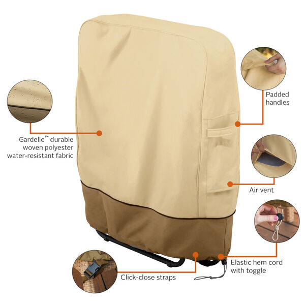 Ash Beige and Brown Zero Gravity Folding Chairs Cover, image 2