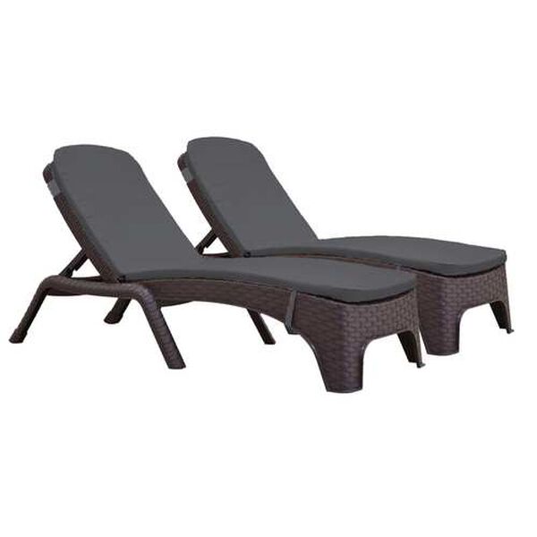 Roma Outdoor Chaise Lounger with Cushion, Set of Two, image 1