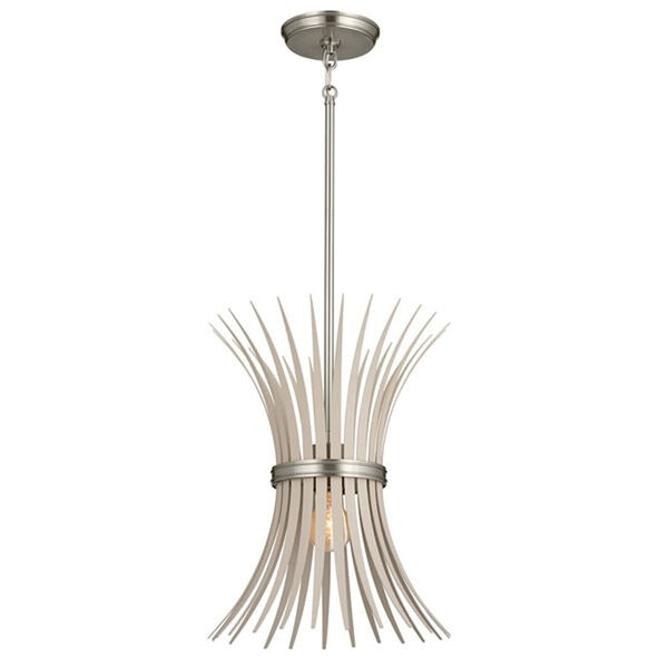 Homestead Greige and Brushed Nickel One-Light Pendant, image 1