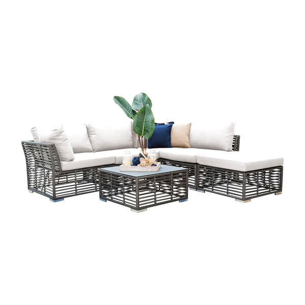 Outdoor Sectional with Cushions, 6 Piece, image 1