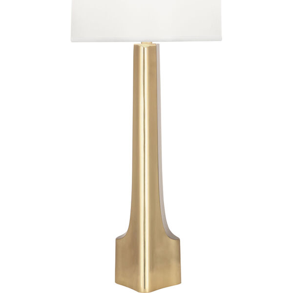Margeaux Modern Brass One-Light Table Lamp With White Oval Organza Shade, image 1
