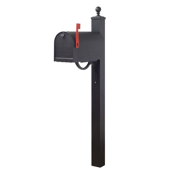 Titan Steel Curbside Mailbox and Springfield Mailbox Post in Black, image 2