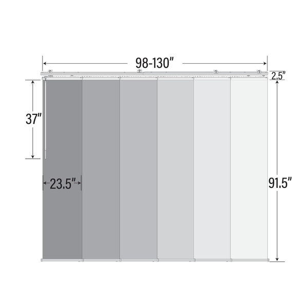 Shattered Woven Gray Six-Panel Single Rail Panel Track 130 x 91, image 3