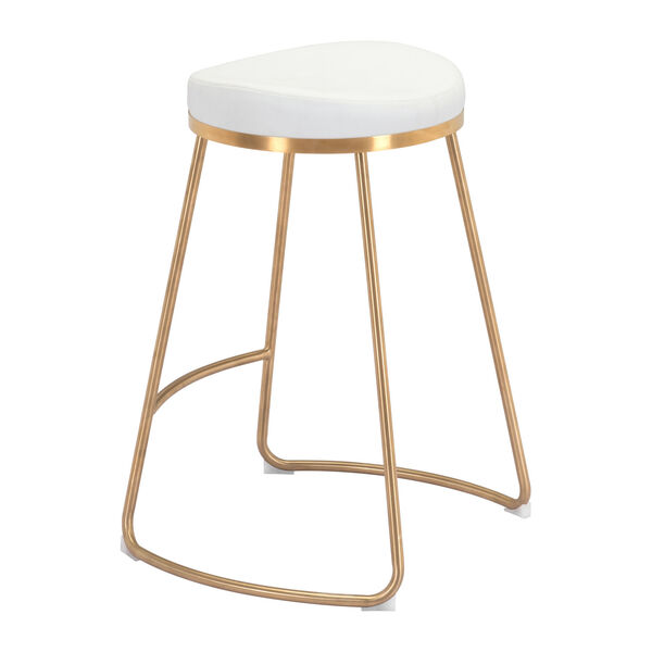 Bree White and Gold Counter Stool, Set of Two, image 6