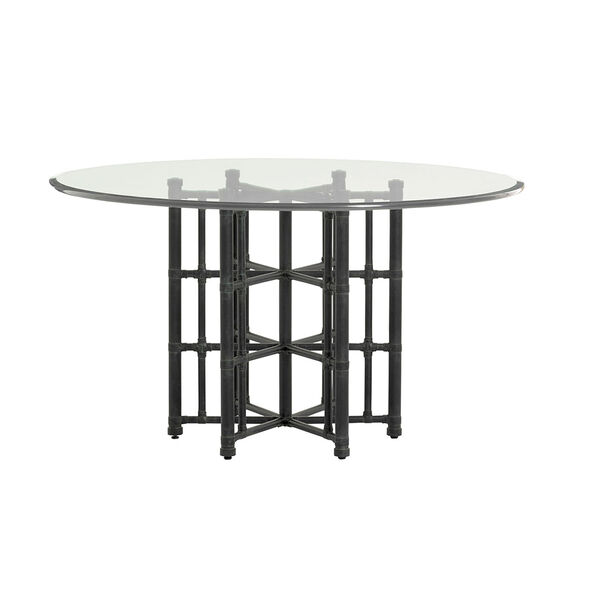 Twin Palms Black Stellaris Dining Table with 54 In. Glass Top, image 1