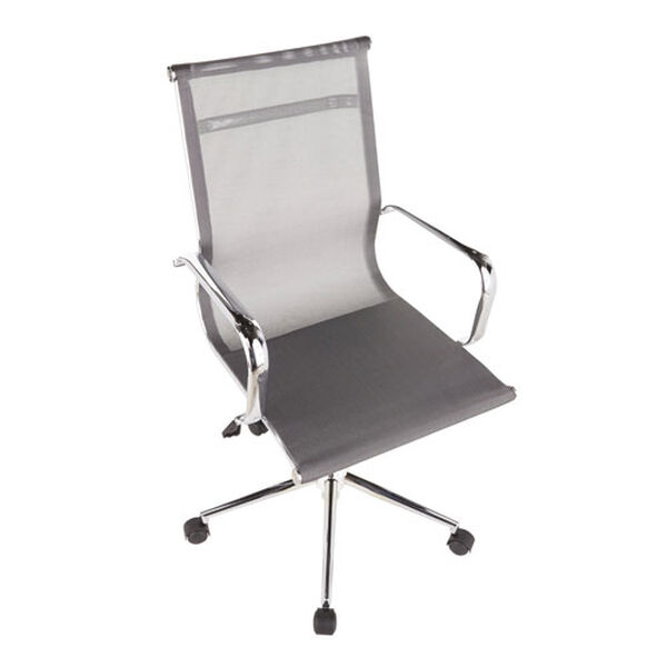 Mirage Chrome and Silver Mesh Office Chair, image 5
