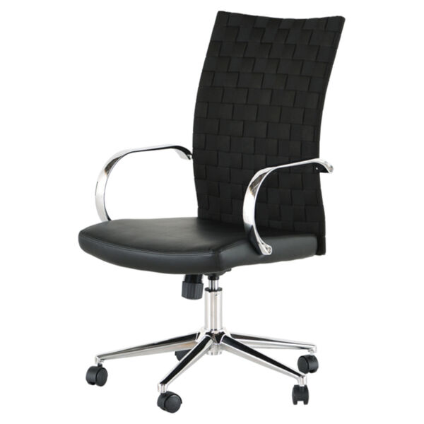 Mia Matte Black and Silver Office Chair, image 1