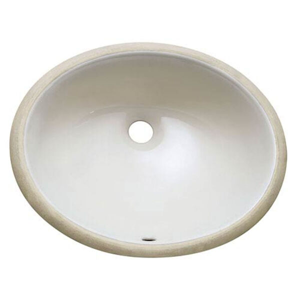 Undermount 18-Inch Oval Off White Vitreous China Ceramic Sink, image 1