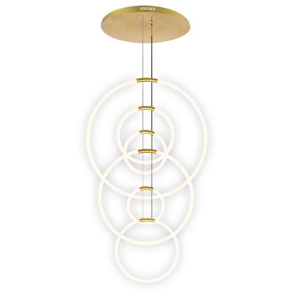 Hoops Satin Gold Six-Light LED Chandelier, image 3
