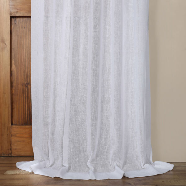 Aspen White Solid Faux Linen 50 x 108-Inch Sheer Curtain, image 5
