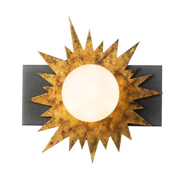 Soleil Weather Zinc Gold Leaf with Antique One-Light LED Wall Sconce, image 1