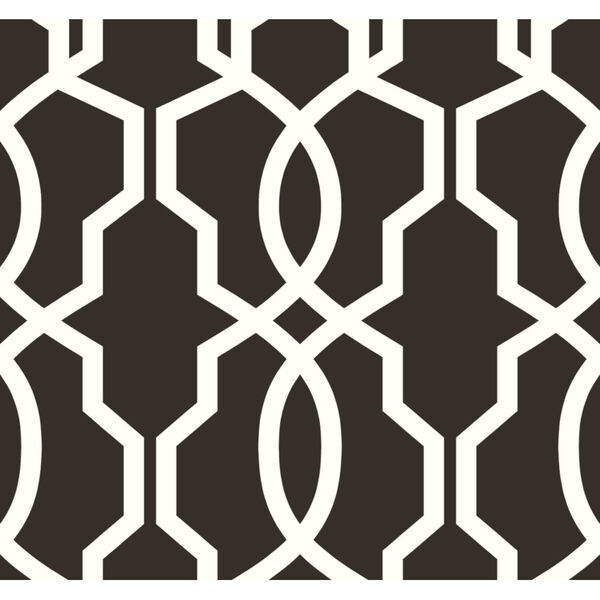 Geometric Resource Library Black and White Hourglass Trellis Wallpaper, image 2