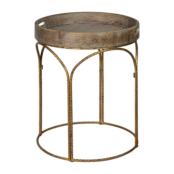 Scout White Wash with Distressed Gold Accent Table, image 1