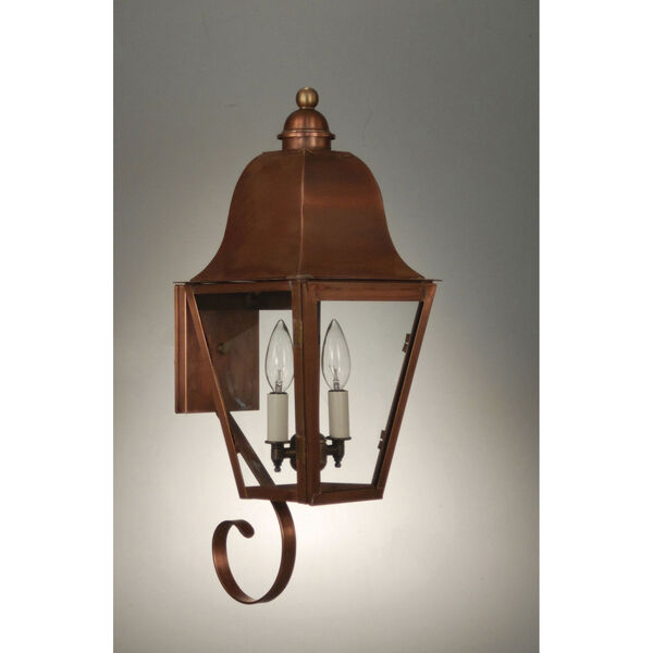 Imperial Antique Copper Two-Light Outdoor Wall Mount with Clear Glass, image 1
