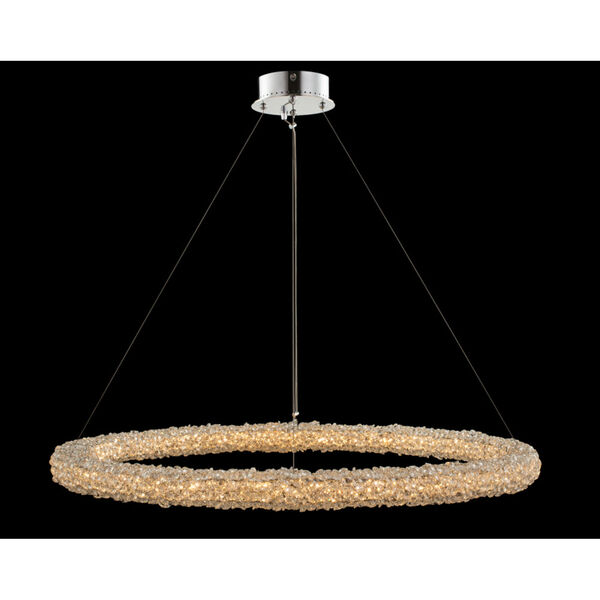 Lina Polished Chrome 38-Inch LED Chandelier with Firenze Crystal, image 2