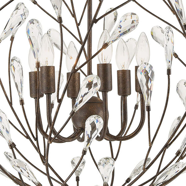 Crislett Sunglow Bronze Six-Light Pendant With Clear Crystal, image 5