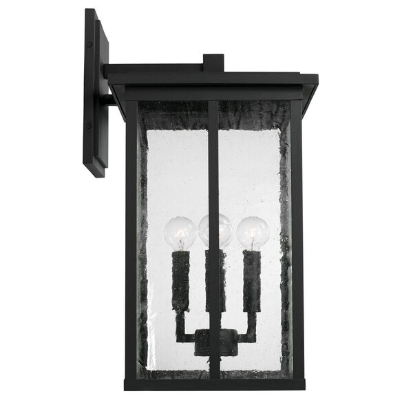 Barrett Black Four-Light Outdoor Wall Lantern with Antiqued Glass, image 5