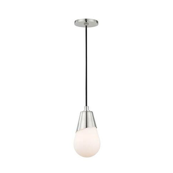Wes Polished Nickel Five-Inch One-Light Mini Pendant, image 1