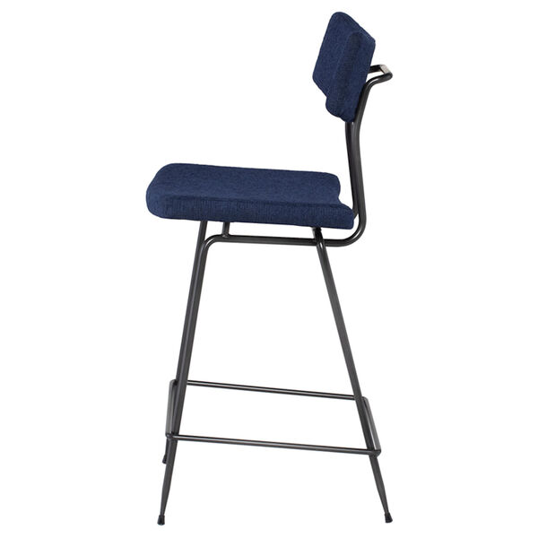 Soli True Blue and Matte Black Counter Stool, image 3