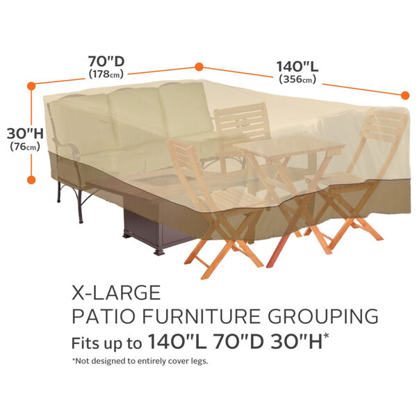 Ash Beige and Brown 140-Inch General Purpose Patio Furniture Cover, image 4