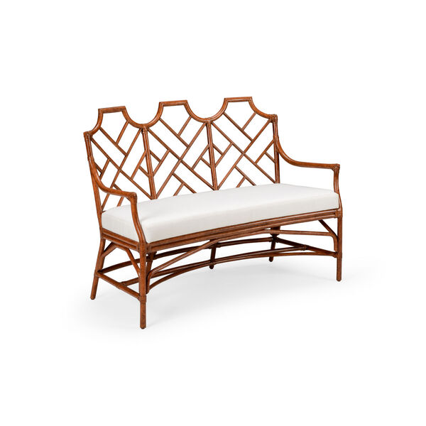 Natural Brown and White Bench, image 1
