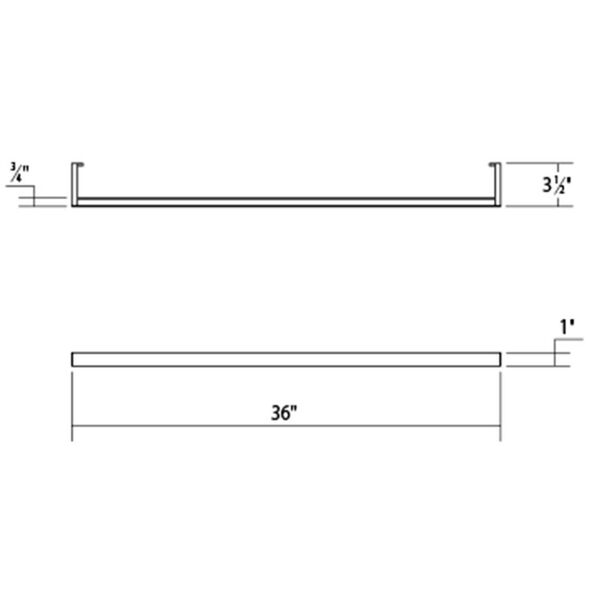 Thin-Line Satin Black LED 36-Inch Wall Bar, image 2
