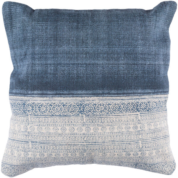 Lola Neutral and Blue 20-Inch Pillow Cover, image 1