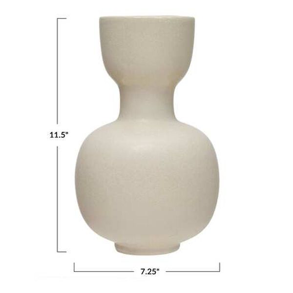 Cream Stoneware Vase, image 5