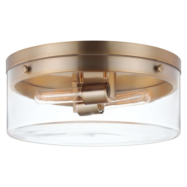 Intersection Burnished Brass Two-Light Flush Mount, image 2