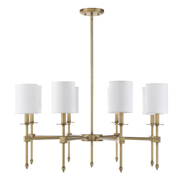 Kate Polished Brass 34-Inch Eight-Light Chandelier, image 2