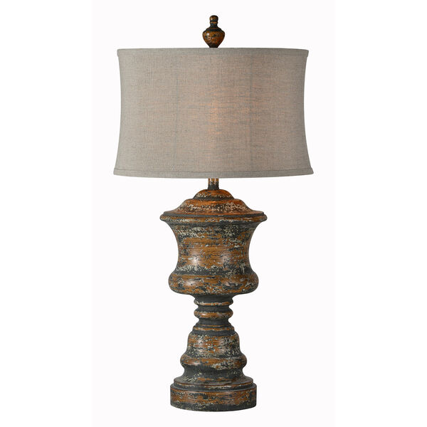 Hannah Medium Brown With Gray Distressed Table Lamp, image 1