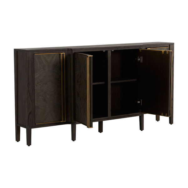 Fitzgerald Dark Brown and Stained Brass Cabinet, image 4