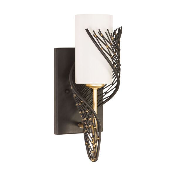 Flow Matte Black French Gold One-Light Right Wall Sconce, image 1