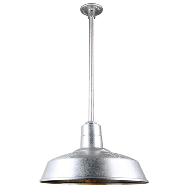 Warehouse Galvanized 18-Inch Pendant with 24-Inch Downrod, image 1