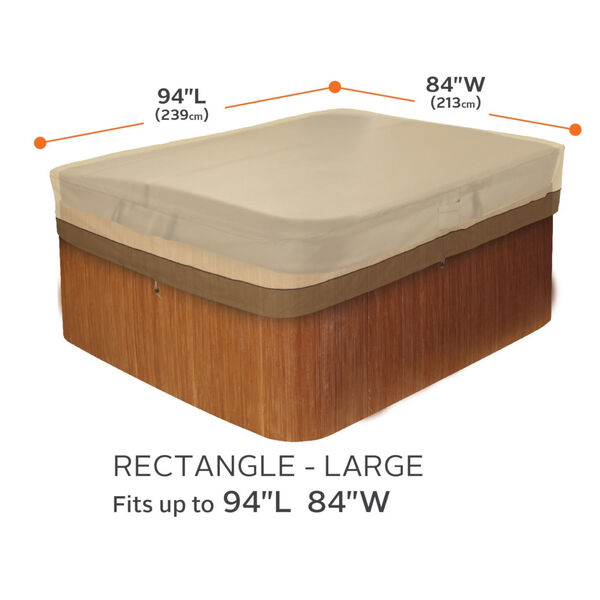 Ash Beige and Brown 94-Inch Rectangular Hot Tub Cover, image 4