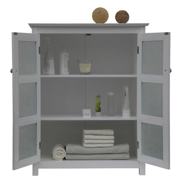 Connor White Floor Cabinet with 2 Glass Doors, image 6
