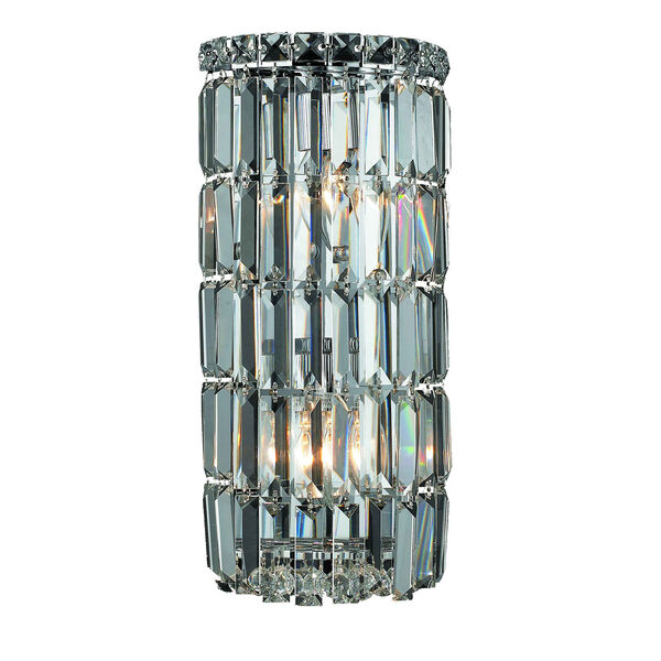 Maxim Chrome Two-Light 8-Inch Bath Fixture with Royal Cut Clear Crystal, image 1