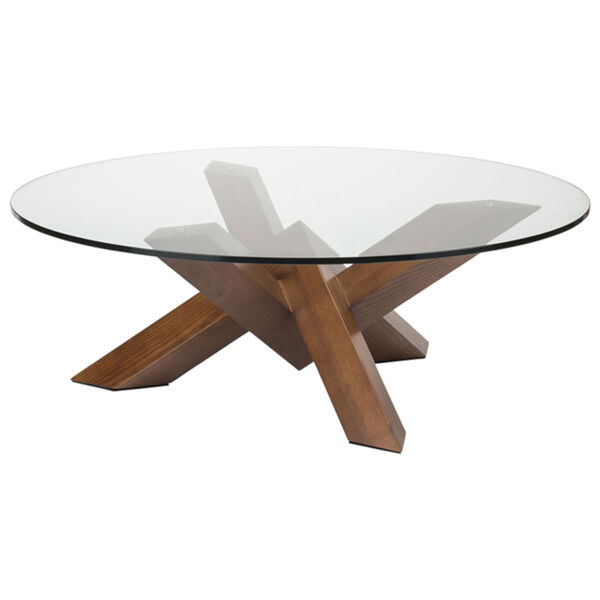 Costa Walnut and Clear Coffee Table, image 1