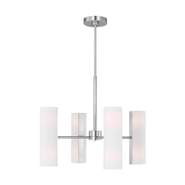 Capalino Brushed Silver Eight-Light Medium Chandelier by Drew and Jonathan, image 1